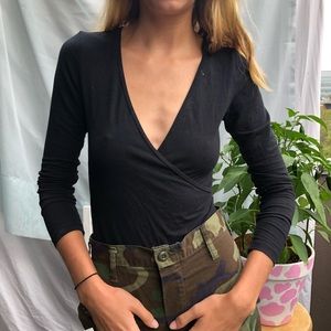 American Apparel V Neck Bodysuit